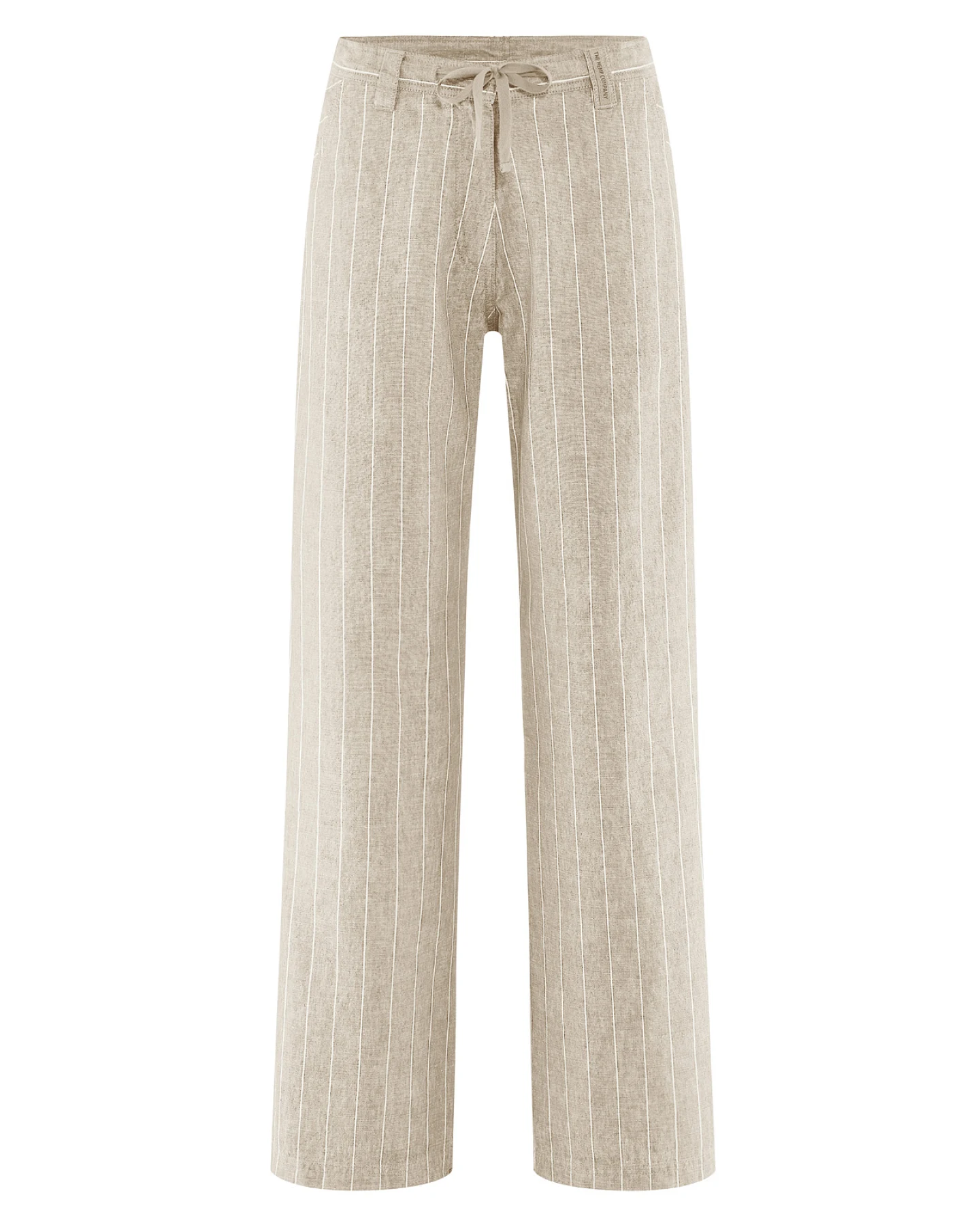 Hempage Damen vegan Hose Marlene Striped Thistle In Beige – Ansicht 2