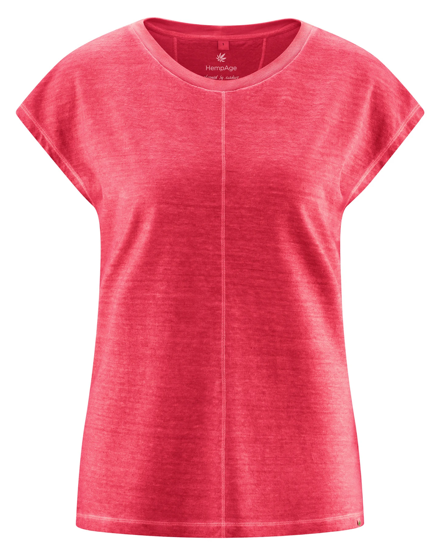 Hempage Damen vegan T-Shirt Ziernähte Magnolia Rosa – Ansicht 2
