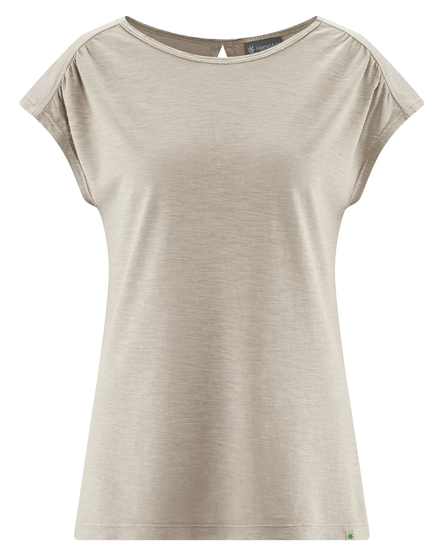 Hempage Damen vegan T-Shirt Rückenausschnitt Thistle Beige – Ansicht 2