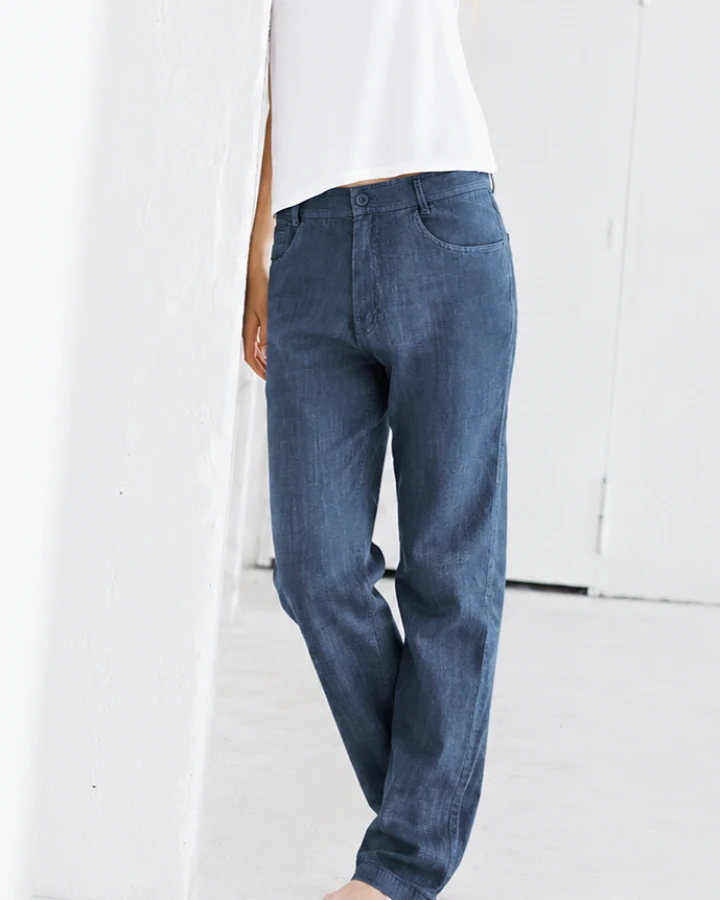 Hempage Herren vegan Hose Wintersky Blau