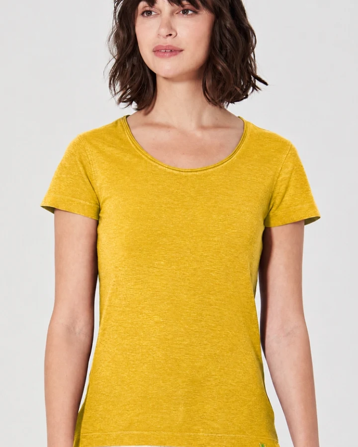 Hempage Damen vegan T-Shirt Airy In Currygelb