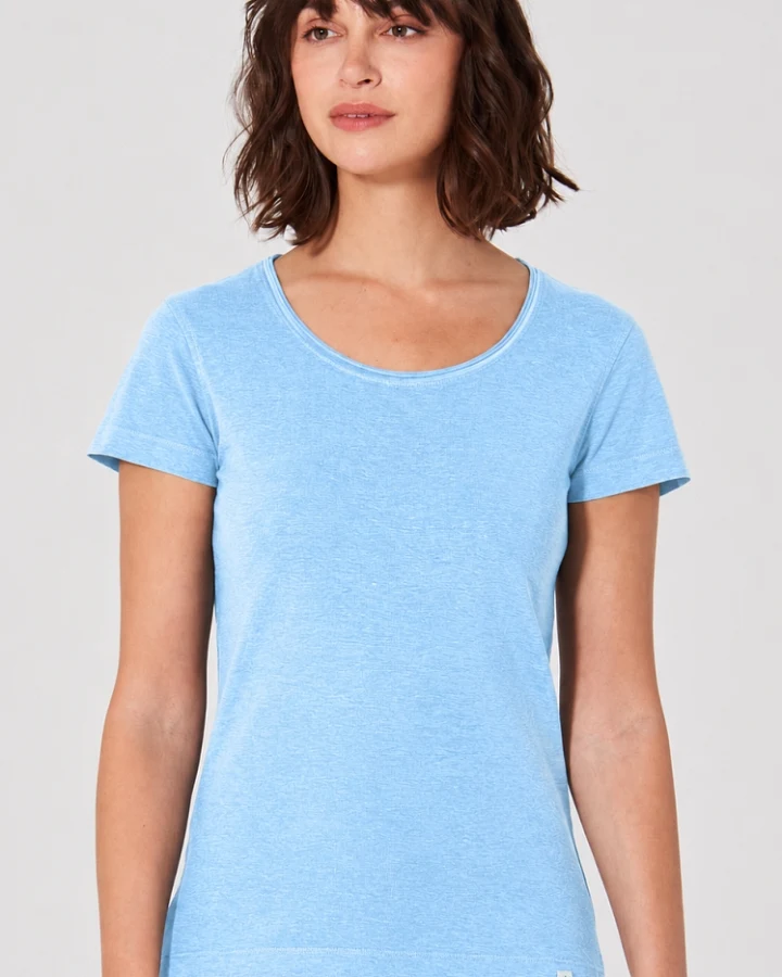 Hempage Damen vegan T-Shirt Airy In Gletscherblau
