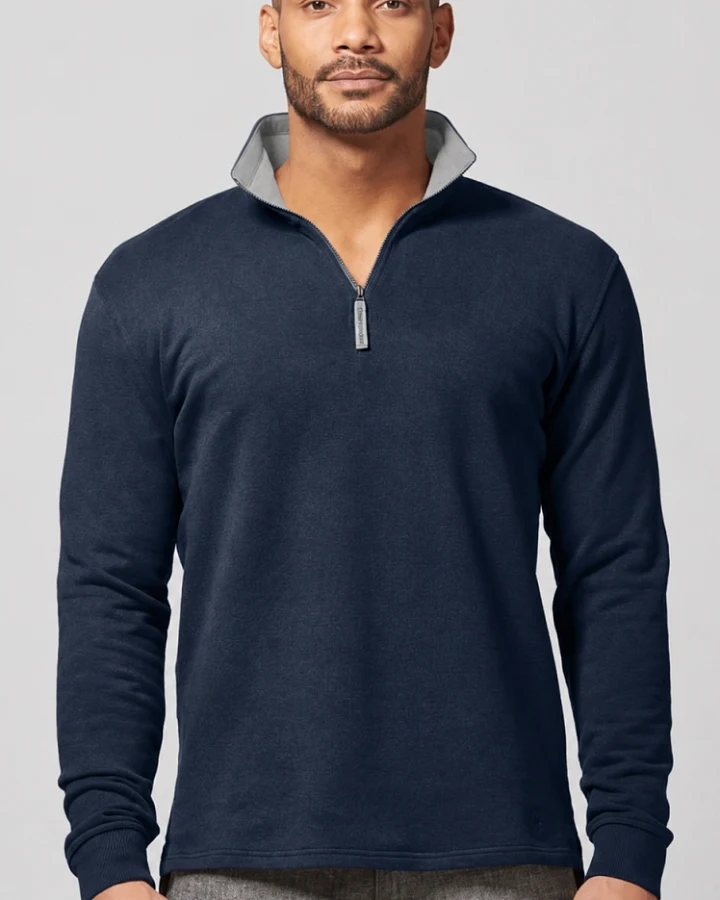 Hempage Herren vegan Sweatshirt In Marineblau