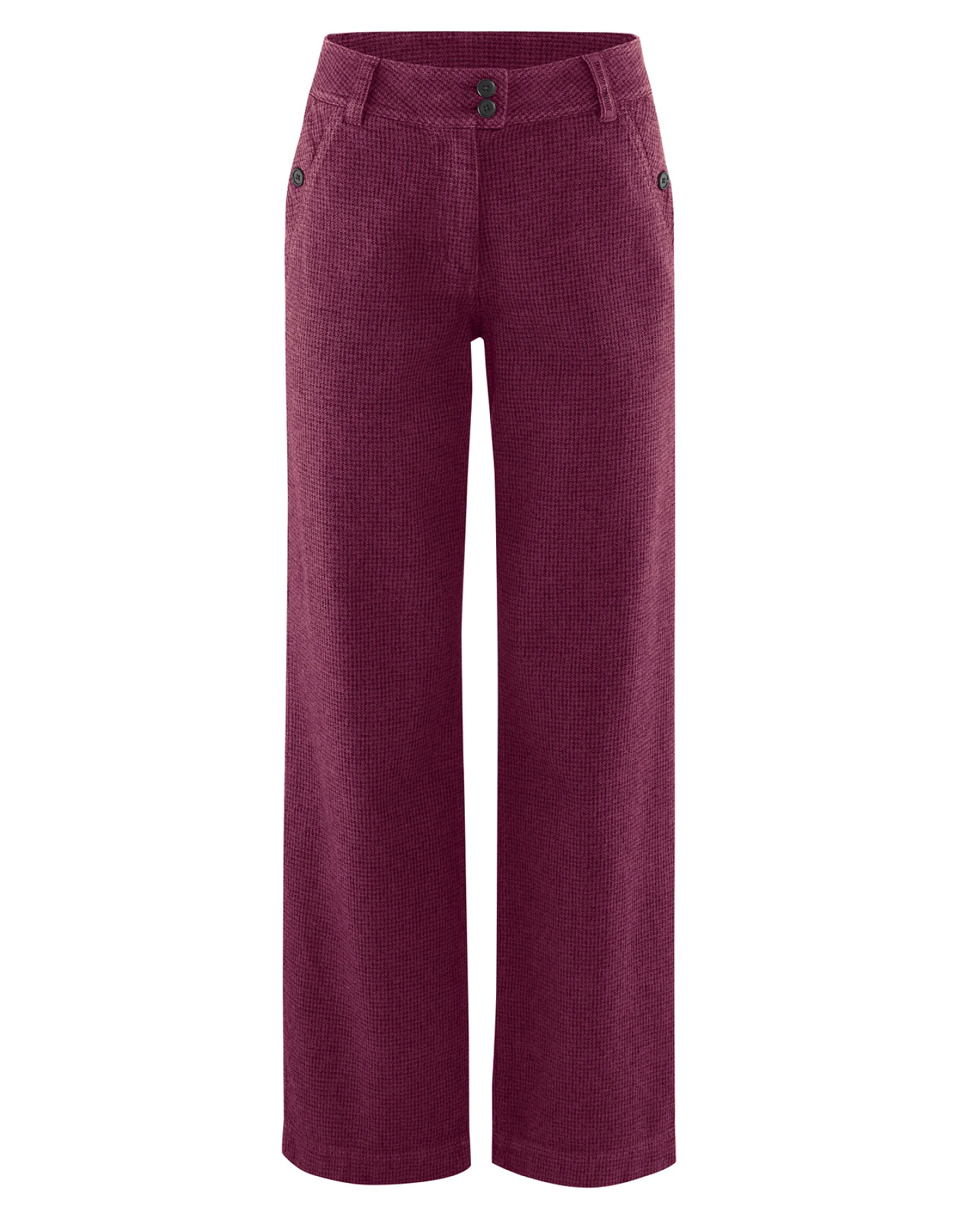 Hempage Damen vegan Hose Pepita Weinrot – Ansicht 2