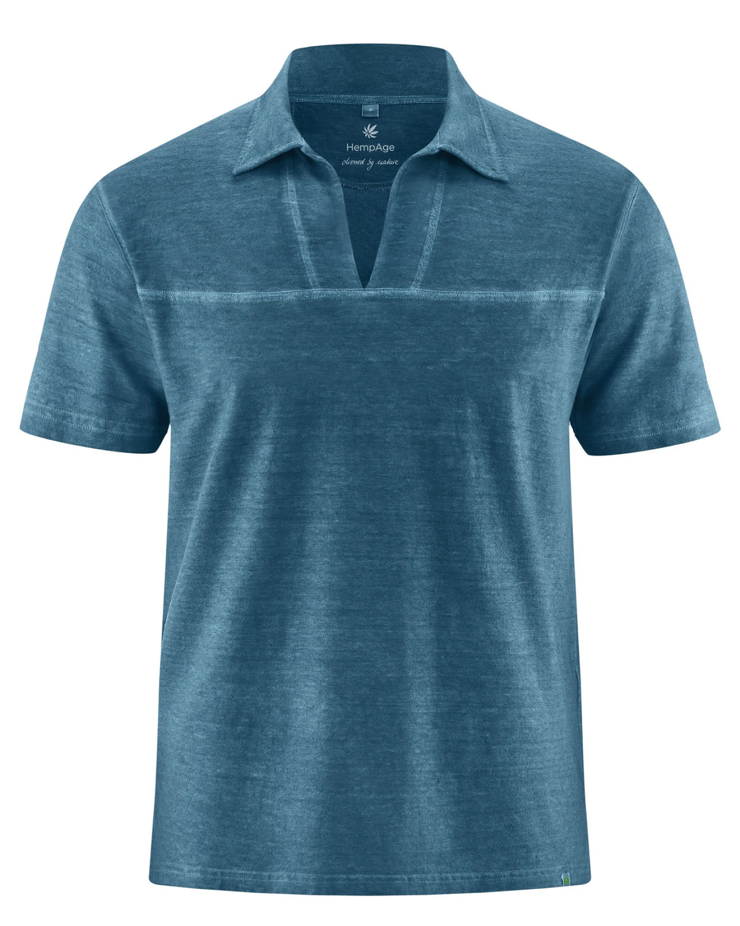 Hempage Herren vegan T-Shirt V-Ausschnitt Reef Petrol – Ansicht 2