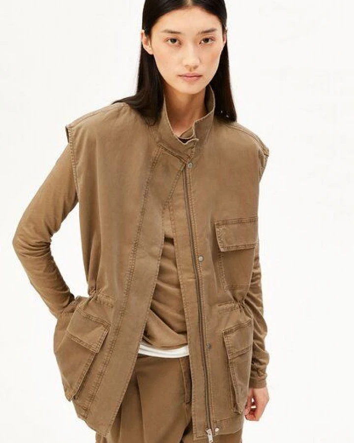 ARMEDANGELS BRUSHED GMT DYE Damen Weste aus Bio-Baumwoll Mix