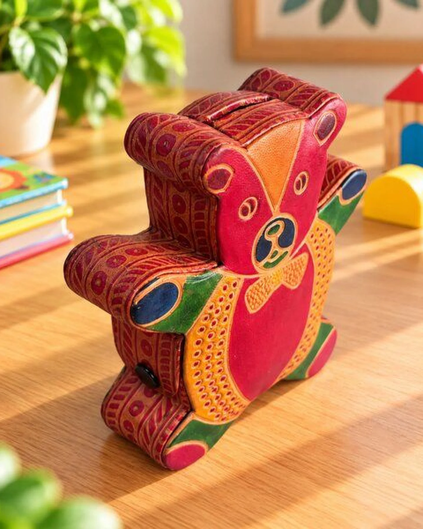Janselo Teddybär Kinder-Spardose aus Shanti-Leder – Ansicht 2