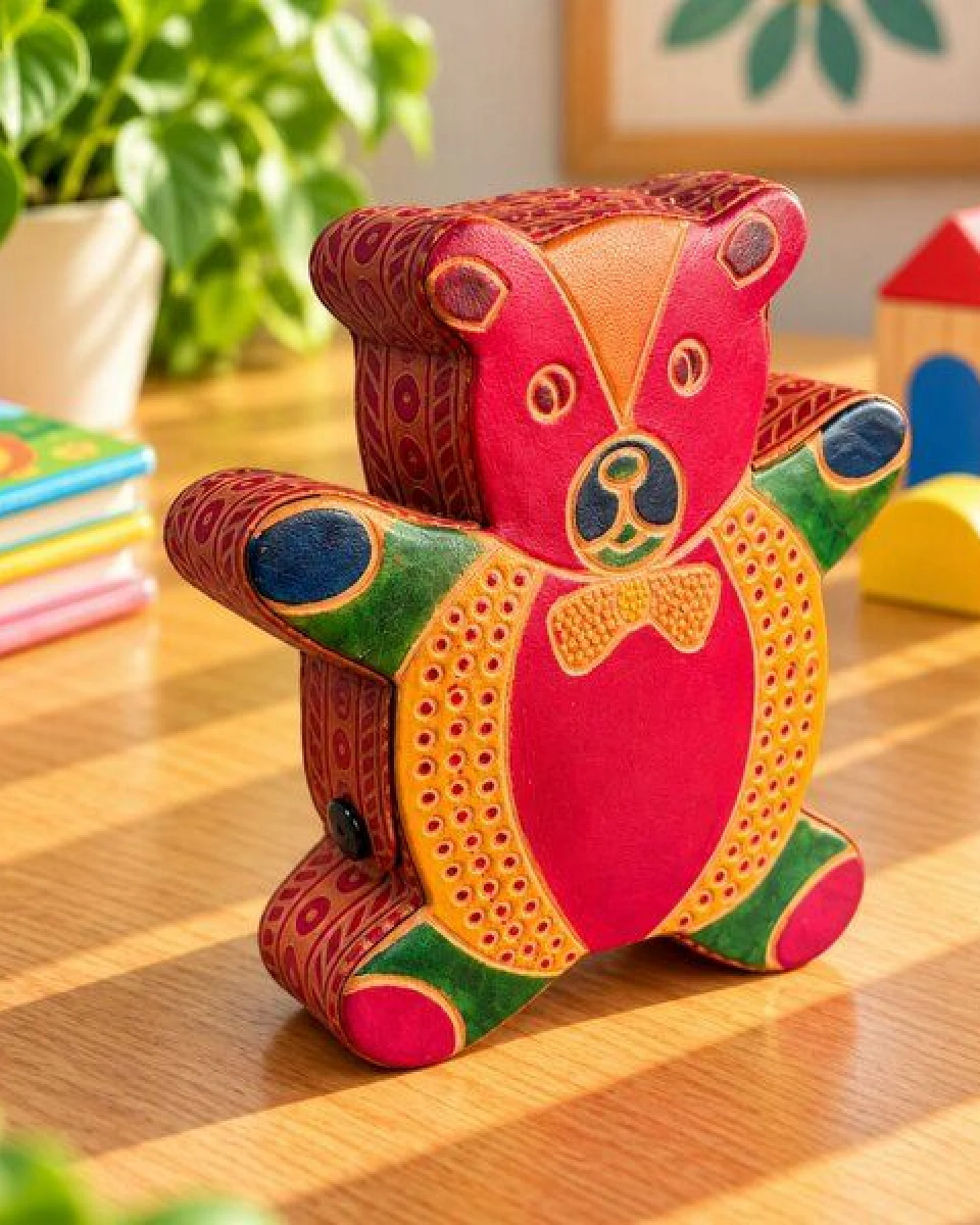 Janselo Teddybär Kinder-Spardose aus Shanti-Leder – Ansicht 3