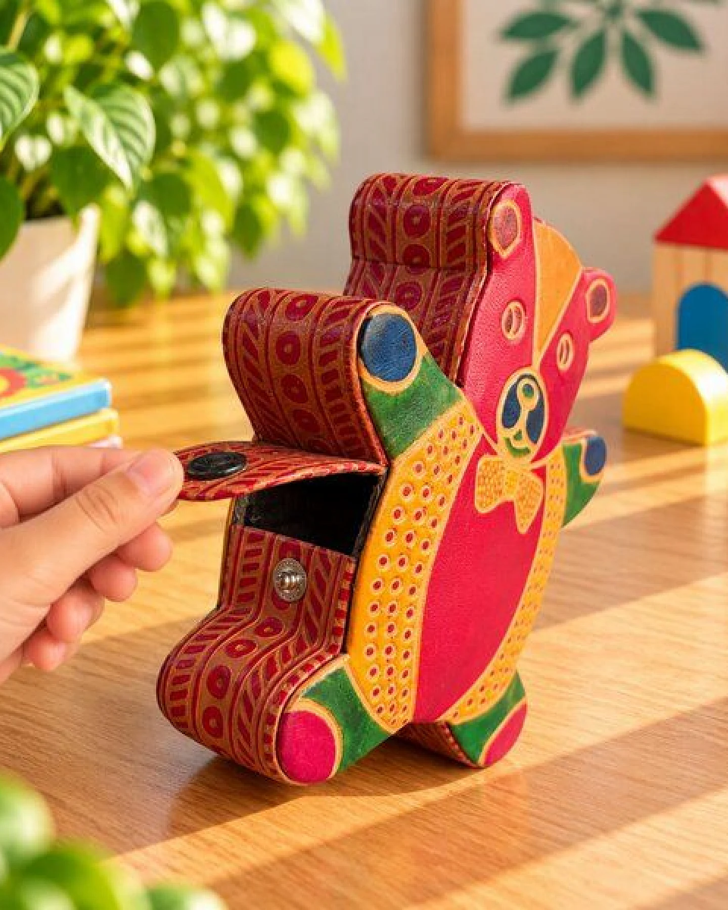 Janselo Teddybär Kinder-Spardose aus Shanti-Leder – Ansicht 4