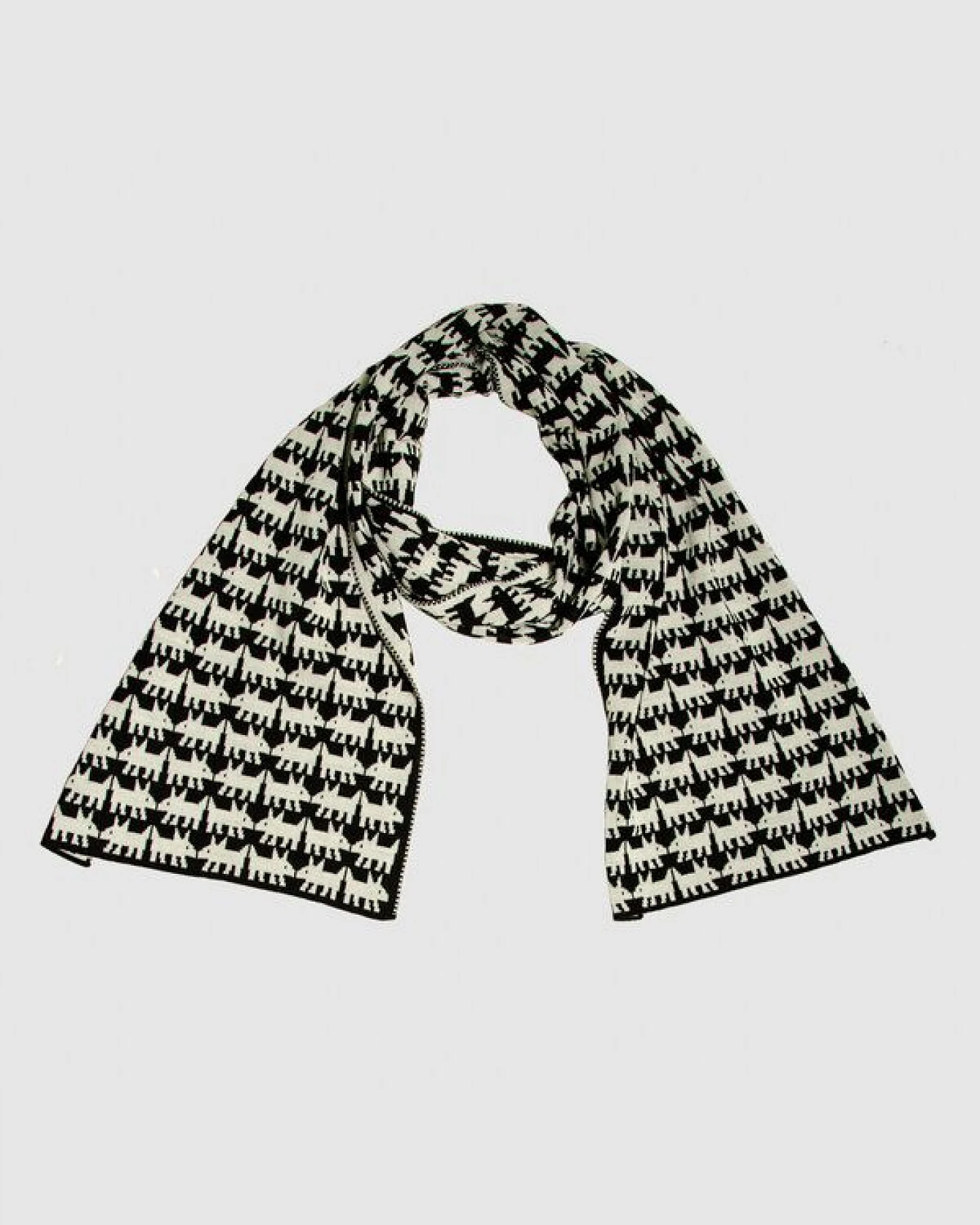 LANARTO slow fashion Schal Muster 'Hund' zweifarbig gestrickt aus Merinowolle – Ansicht 2