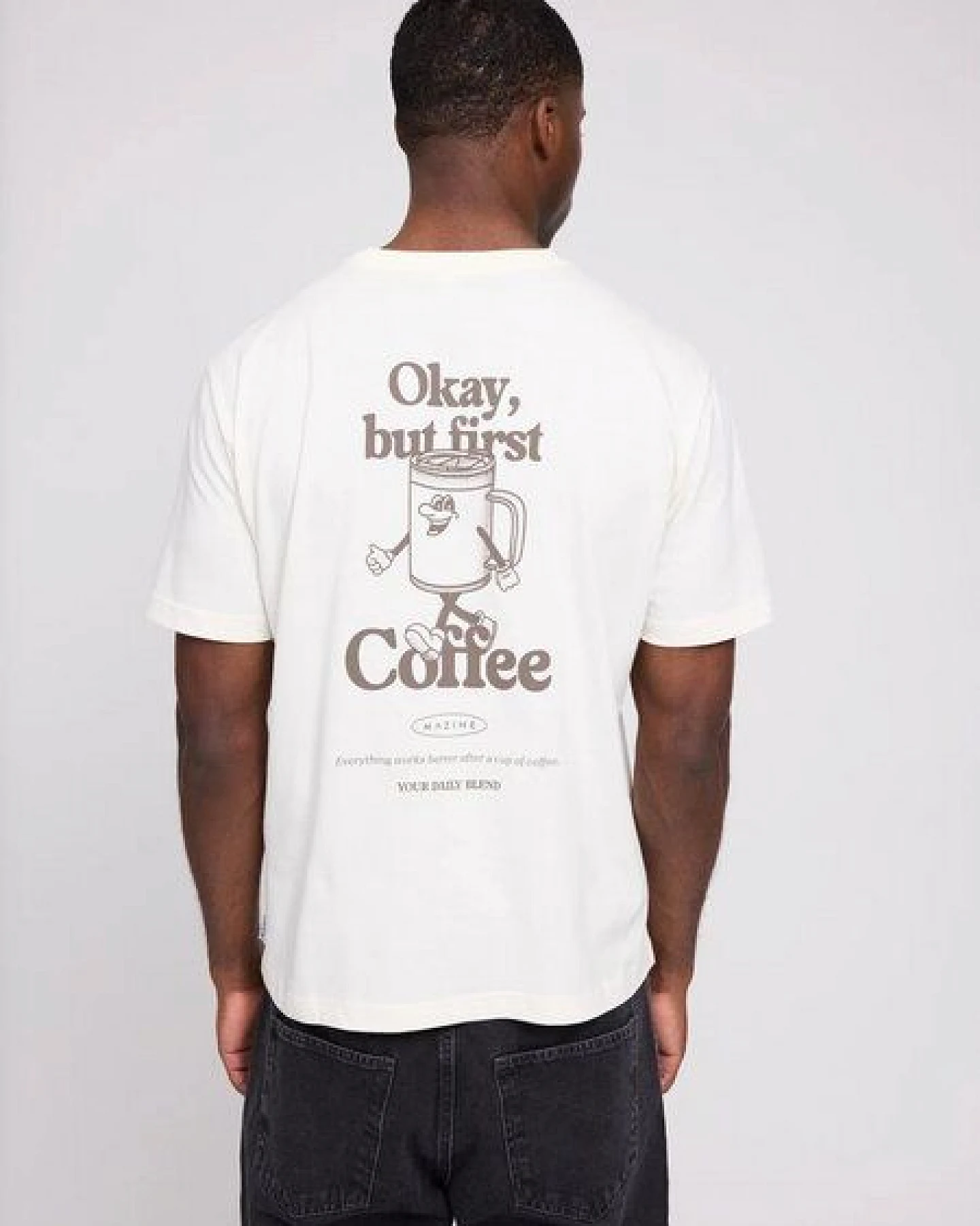 Mazine T-Shirt aus Bio-Baumwolle - Coffee Backprint – Ansicht 2