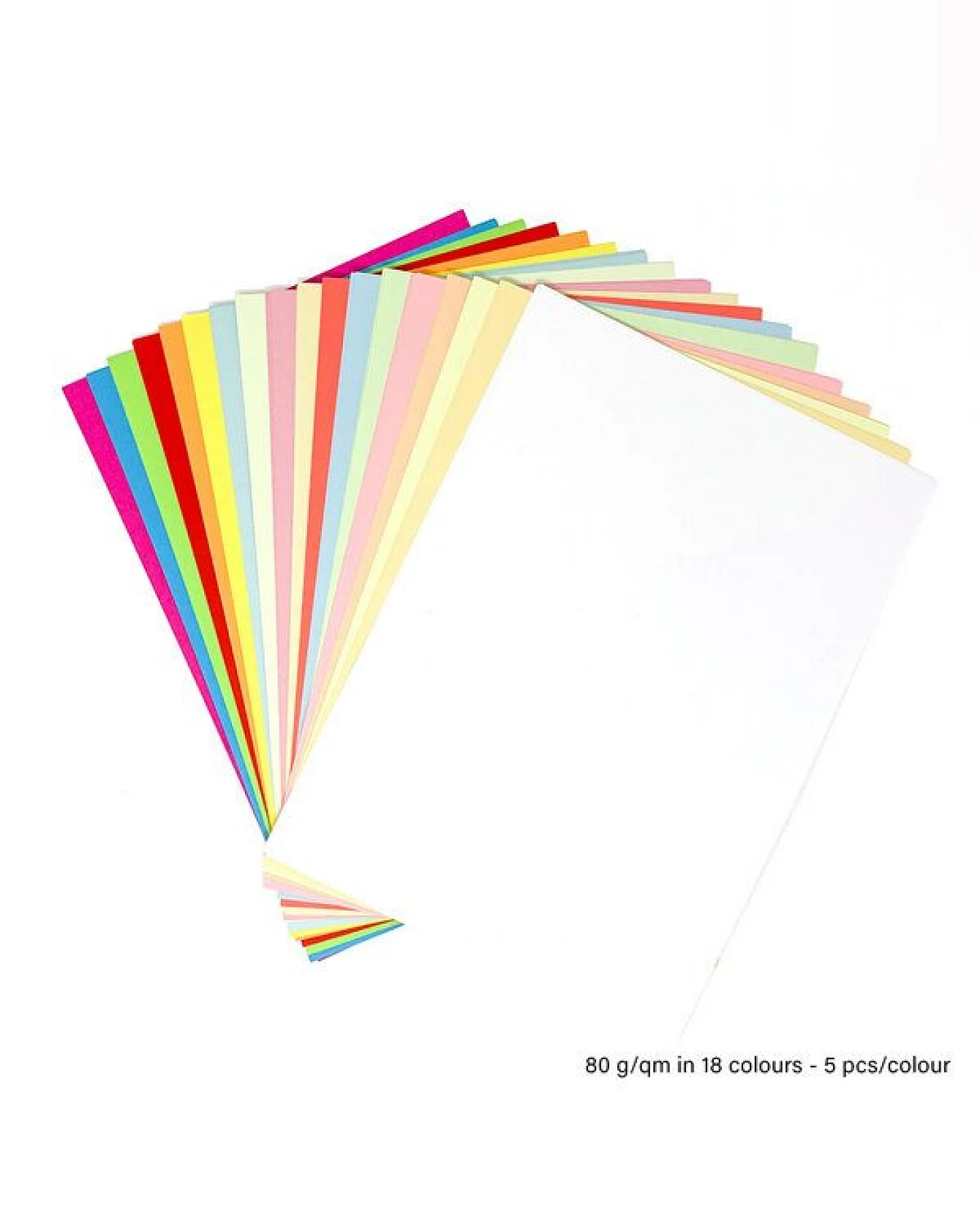 PepMelon Bastelpapier, Farbpapier - Sammlung - 100% recyceltes Farbpapierset, 136 Stück, 25 Farben in 80g/qm, 160g/qm, 190g/qm, 250g/qm – Ansicht 4