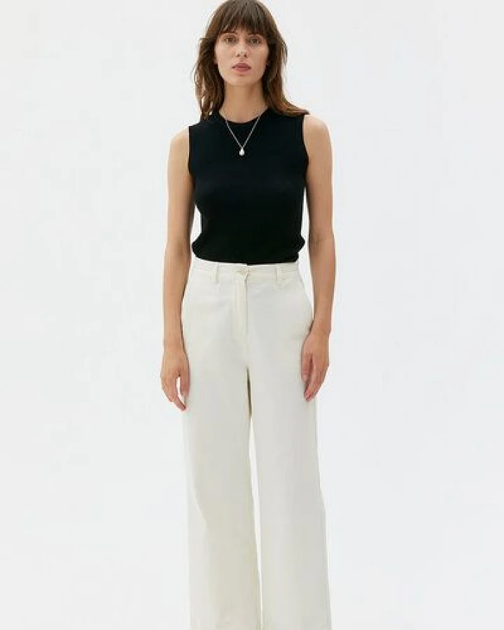 Maska DIZA High Waist Straight Leg Pants, Offwhite