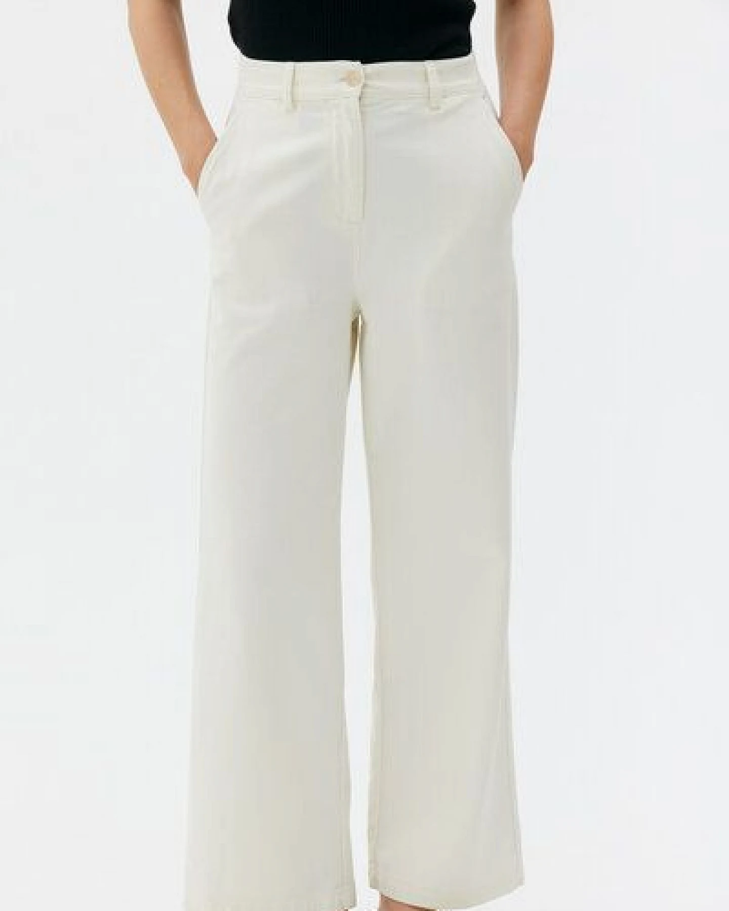 Maska DIZA High Waist Straight Leg Pants, Offwhite – Ansicht 2