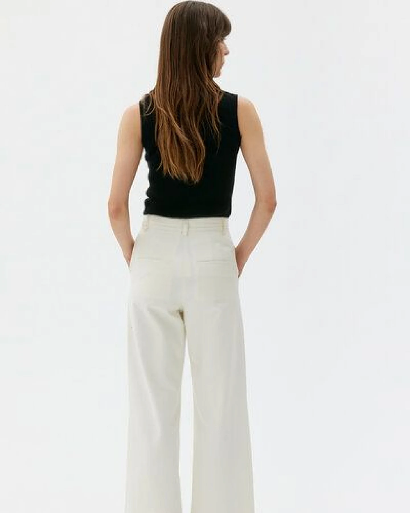 Maska DIZA High Waist Straight Leg Pants, Offwhite – Ansicht 3