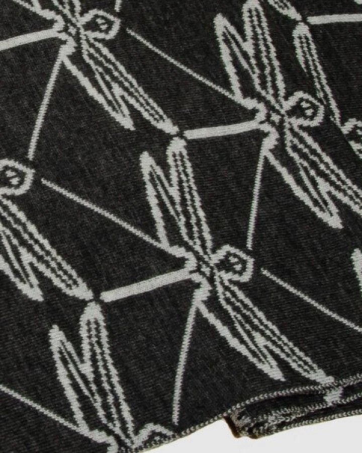 LANARTO slow fashion Schal Muster 'Libelle' zweifarbig gestrickt aus Merinowolle