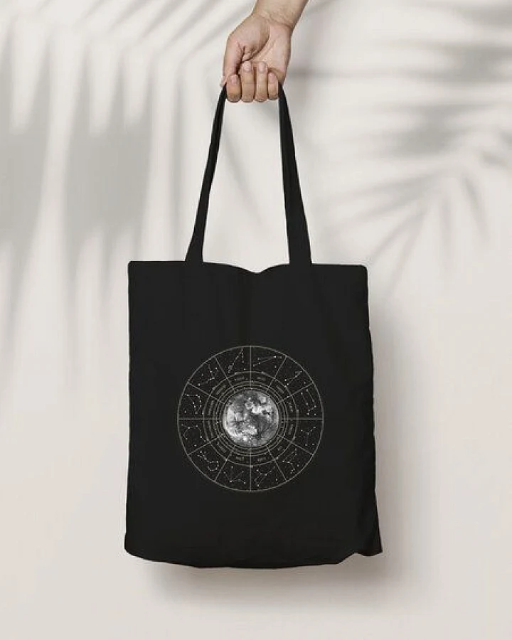 Bio-Baumwolltasche bedruckt - Sternzeichen - Fairtrade - schwarz // ShellyCreates