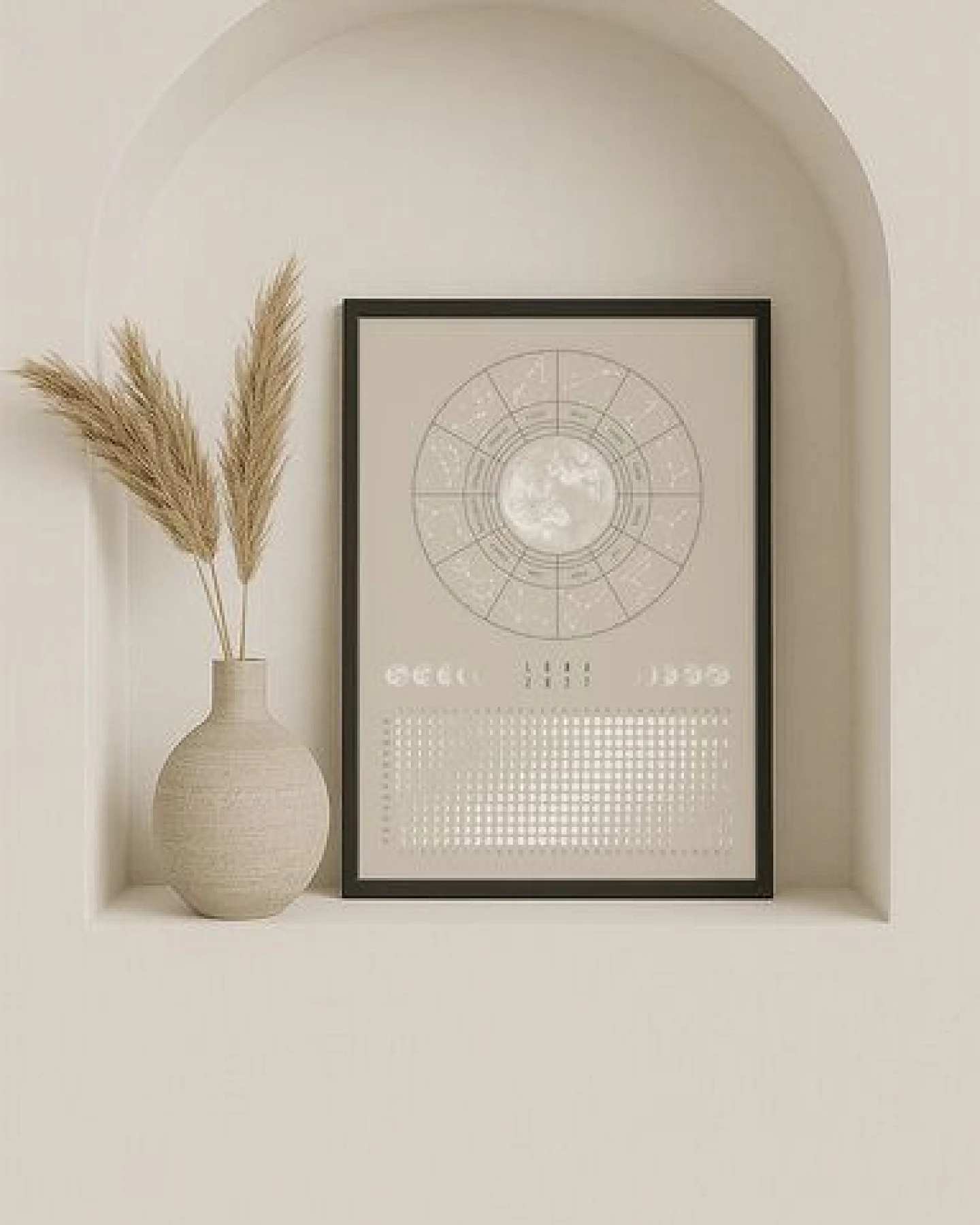 Mondkalender 2027 - Poster A3, A4 - schwarz, beige // ShellyCreates – Ansicht 2