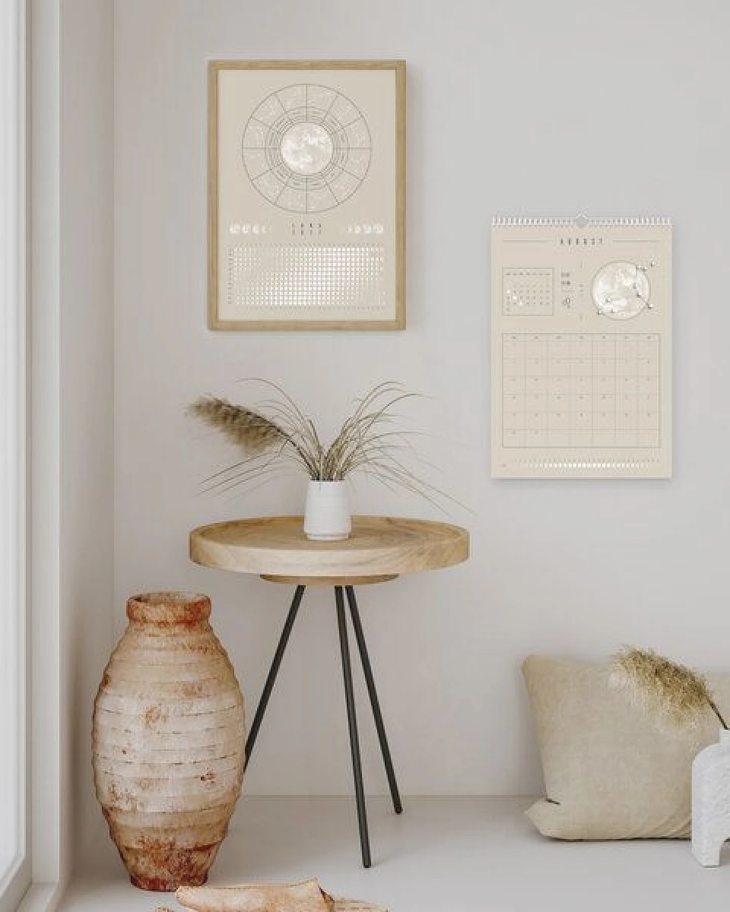 Mondkalender 2027 - Poster A3, A4 - schwarz, beige // ShellyCreates – Ansicht 4