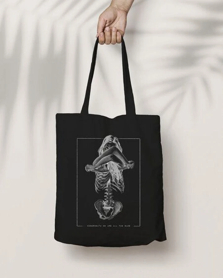 Bio-Baumwolltasche bedruckt - Skelett - Fairtrade - schwarz // ShellyCreates
