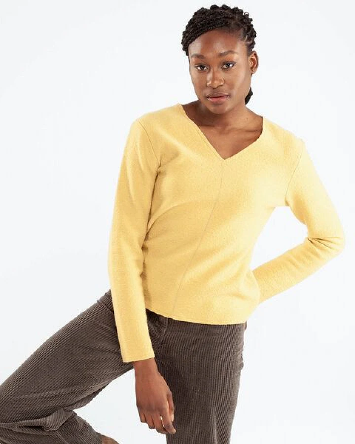 Alma & Lovis Pullover in Walkstoff aus reiner Bio-Wolle