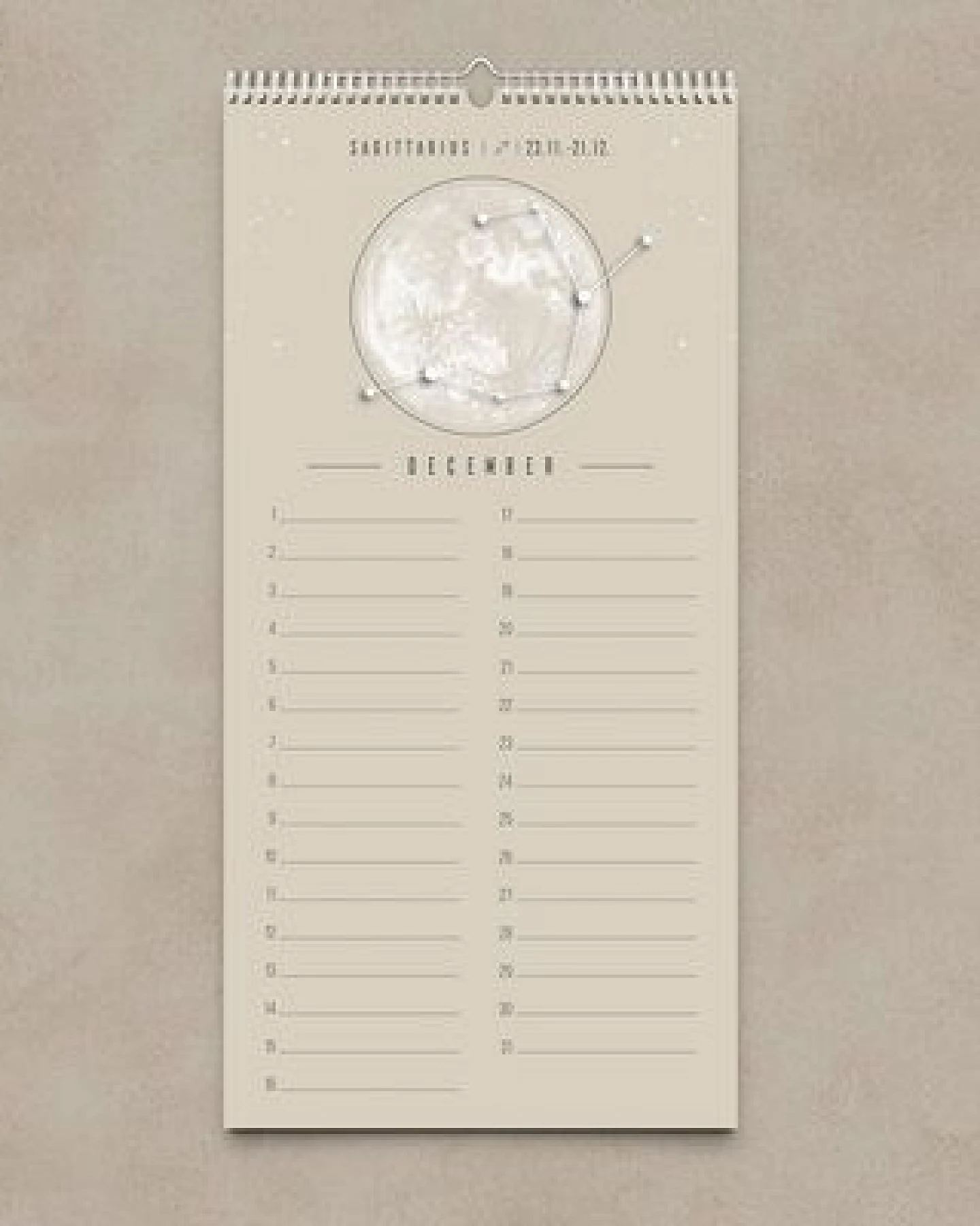 Ewiger Kalender Boho schwarz, beige // Geburtstagskalender Wandkalender 2027 – Ansicht 3