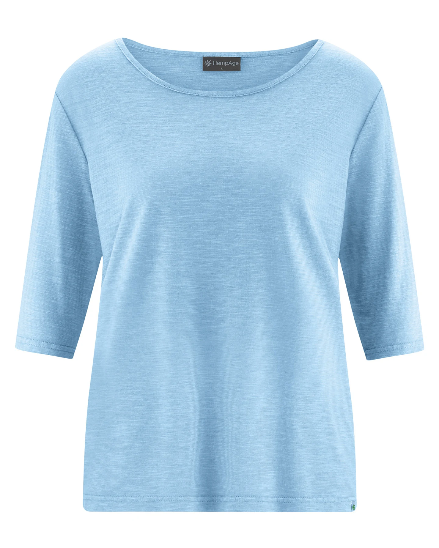Hempage Damen vegan T-Shirt Casual Fit Gletscherblau – Ansicht 2