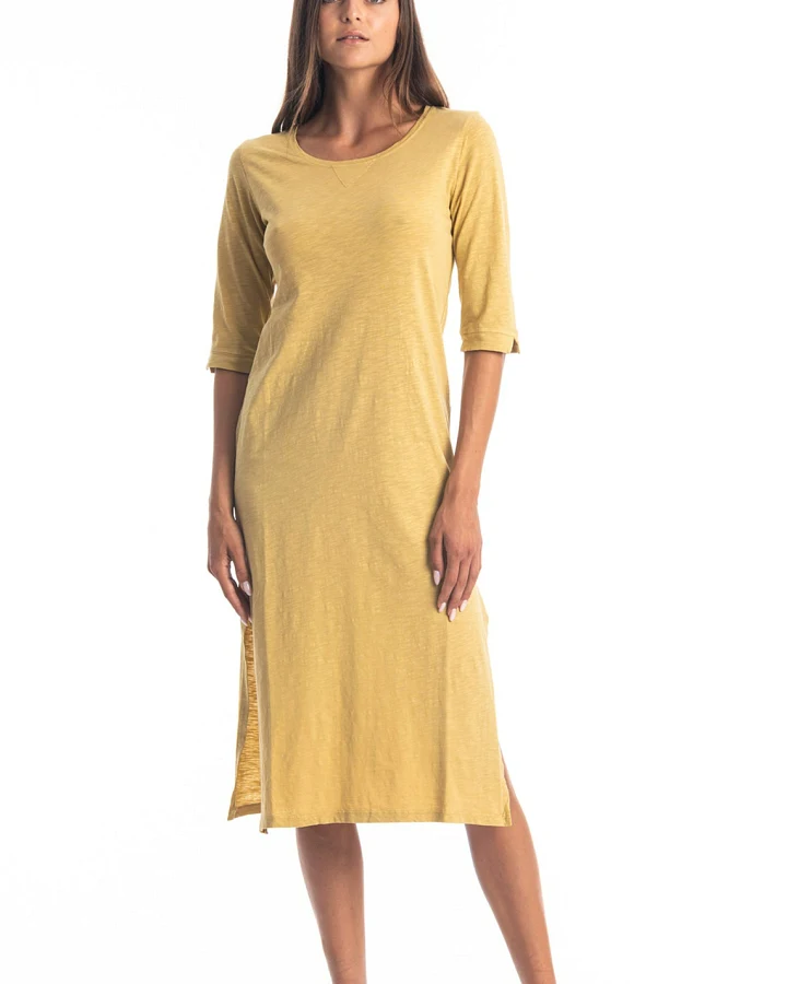RAVENS VIEW IBIZA Damen vegan Kleid Mia Gold