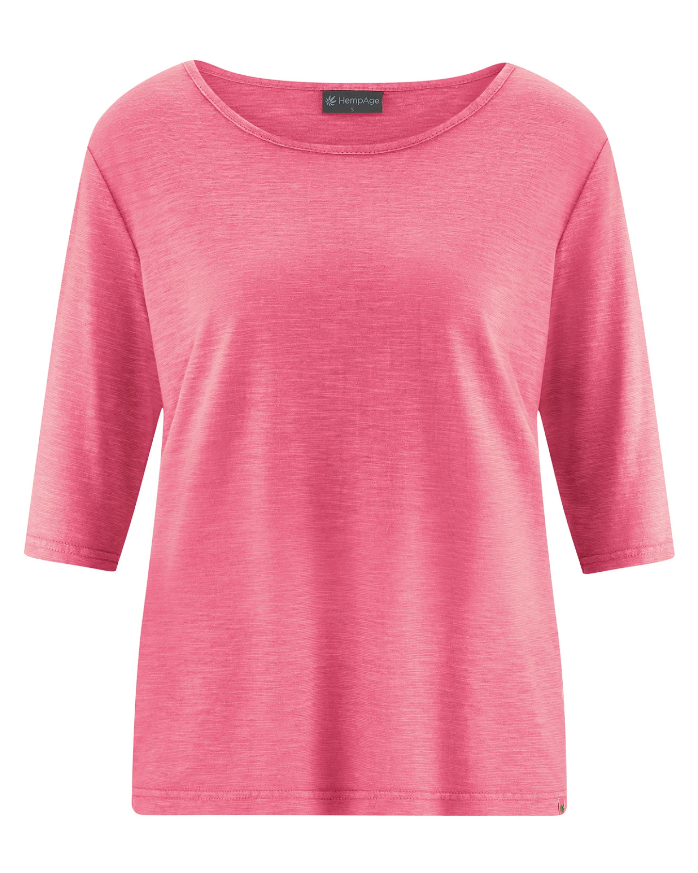 Hempage Damen vegan T-Shirt, Lässige Passform Hibiskusrosa – Ansicht 2