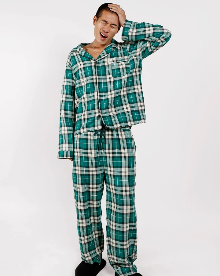 KOMODO Herren vegan Pyjama-Set Jim Jam Grün