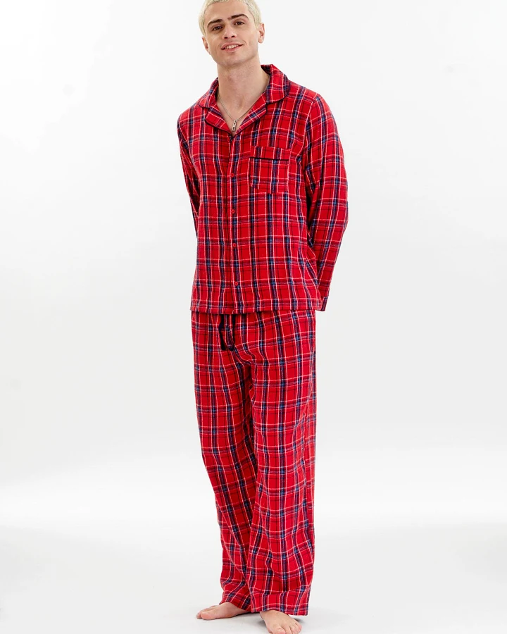 KOMODO Herren vegan Pyjama Set Jim Jam Rot