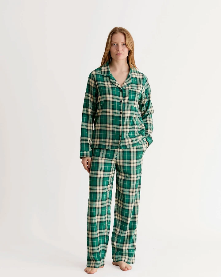 KOMODO Damen vegan Pyjama Set Jim Jam Grün