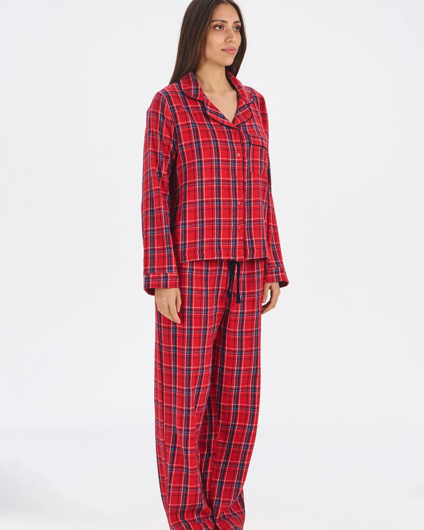 KOMODO Damen vegan Pyjama Set Jim Jam Rot – Ansicht 2