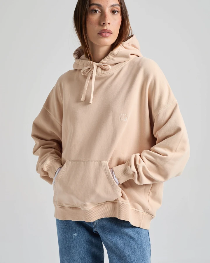Trendsplant Damen vegan Hoodie Sunwashed Essential In Rauchgrau