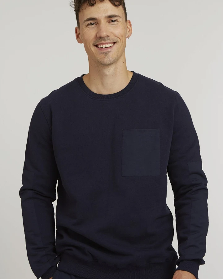 ThokkThokk Herren vegan Pullover In Dunkelblau