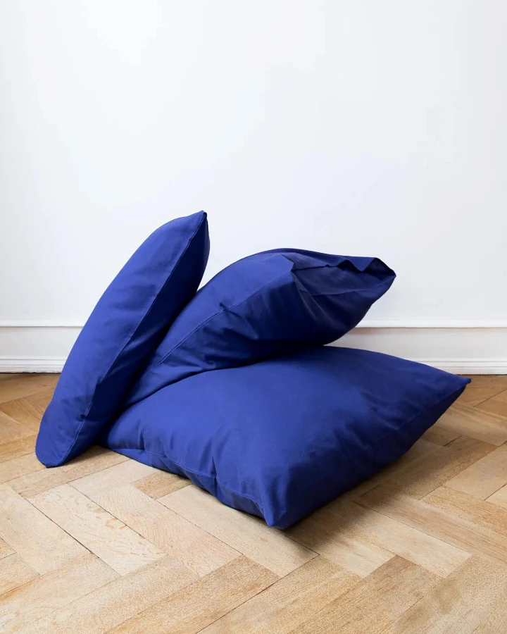 erlich textil Cotton Select Kopfkissenbezug für Unisex aus Baumwolle-Flanell in knallblau