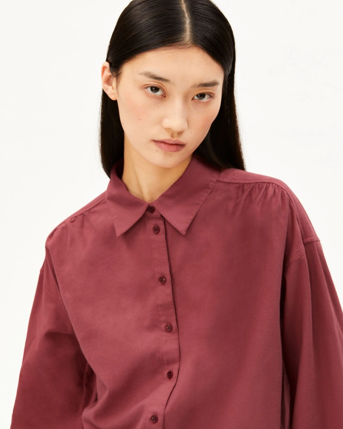Bluse Efinaraa Flanell Rot – Ansicht 4