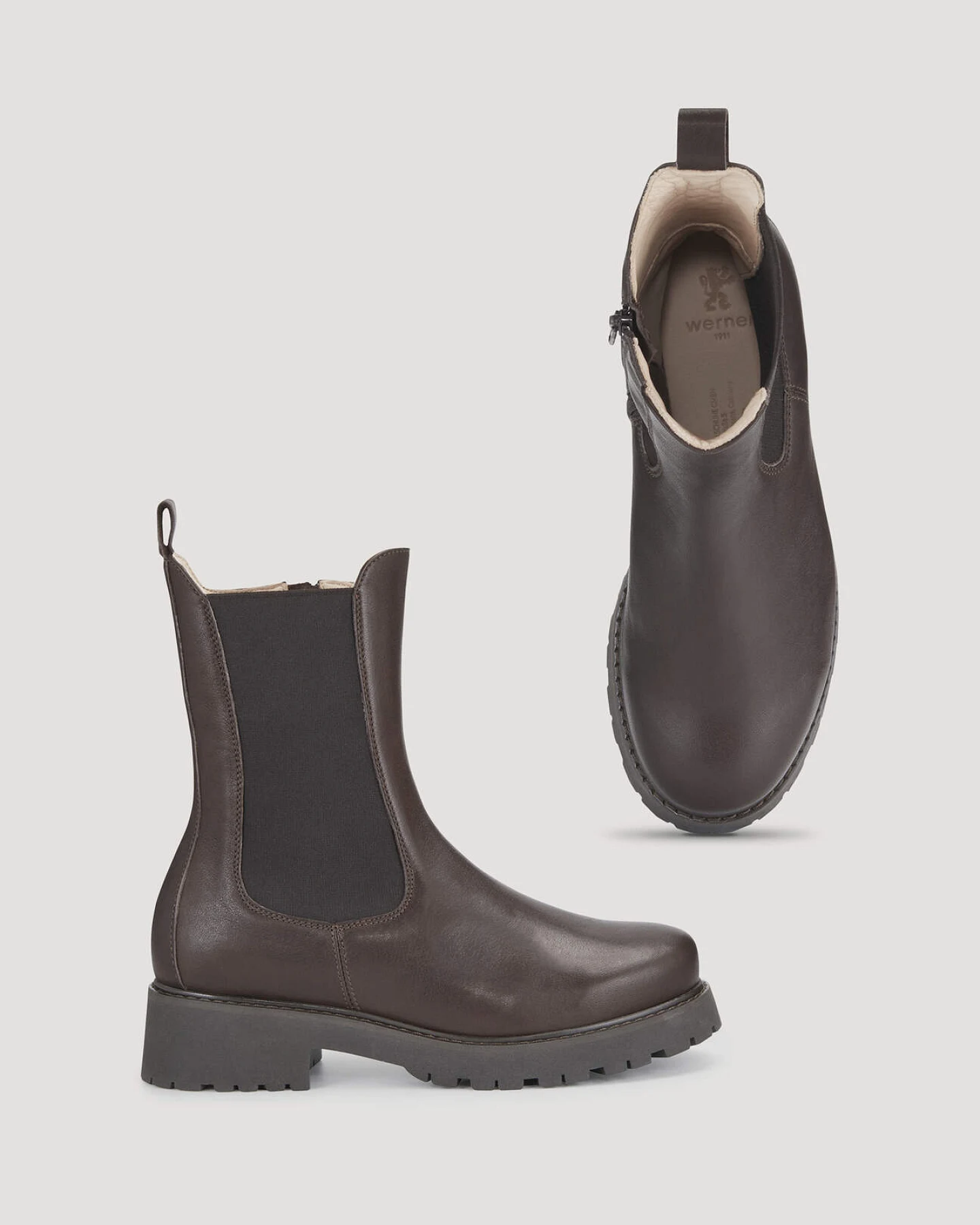 hessnatur Damen Chelsea Stiefelette aus Nappa-Rindleder - braun - Größe 36 – Ansicht 3