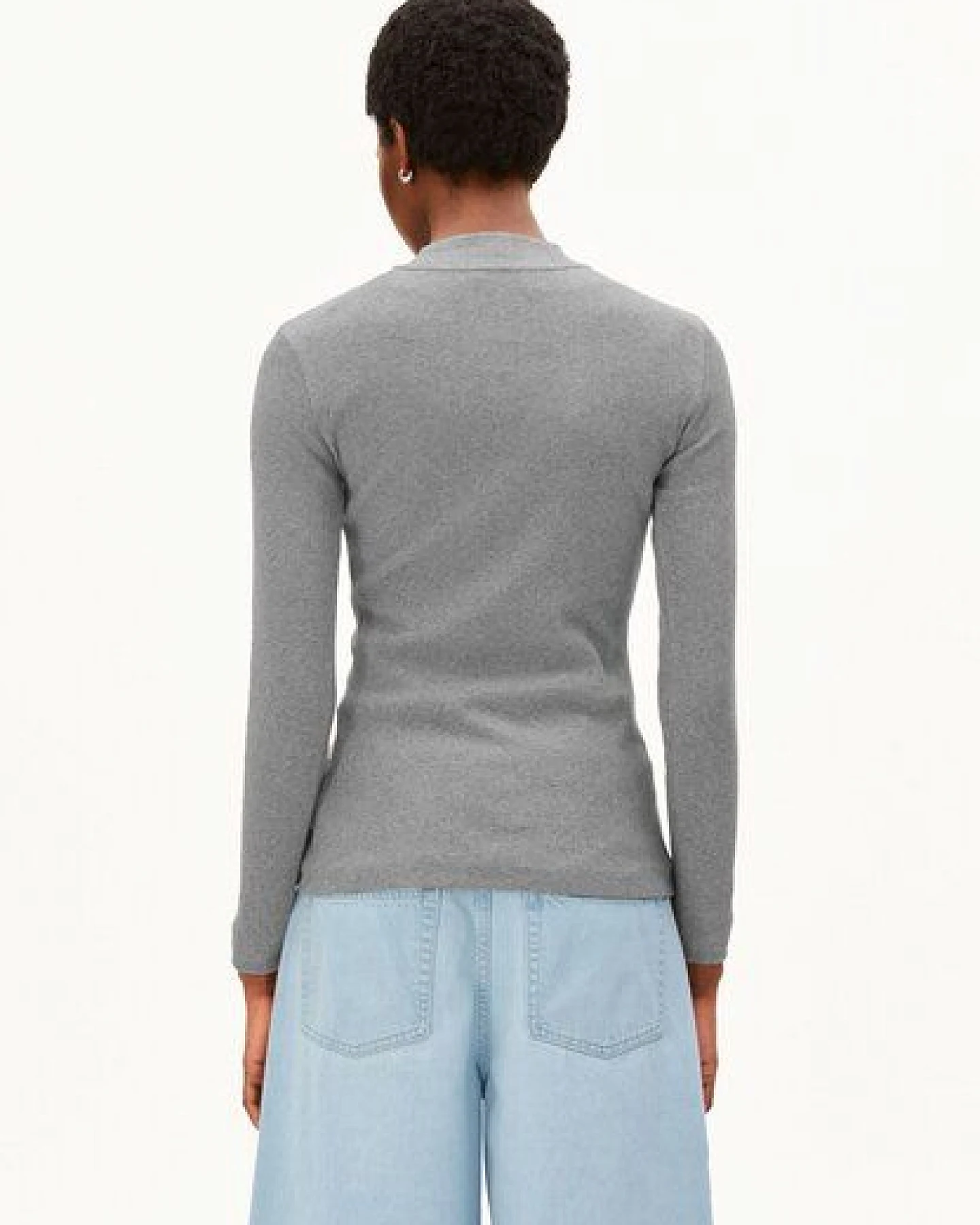 ARMEDANGELS FATIMAARA Damen Ripp-Longsleeve Slim Fit aus Bio-Baumwoll Mix – Ansicht 2