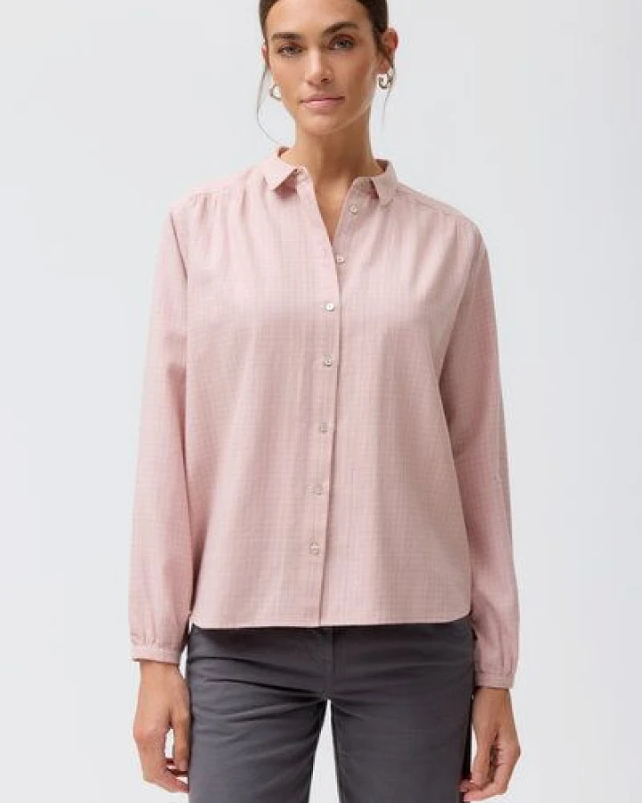 Produktseite: People Wear Organic Flanell Langarm Bluse, rosa kariert