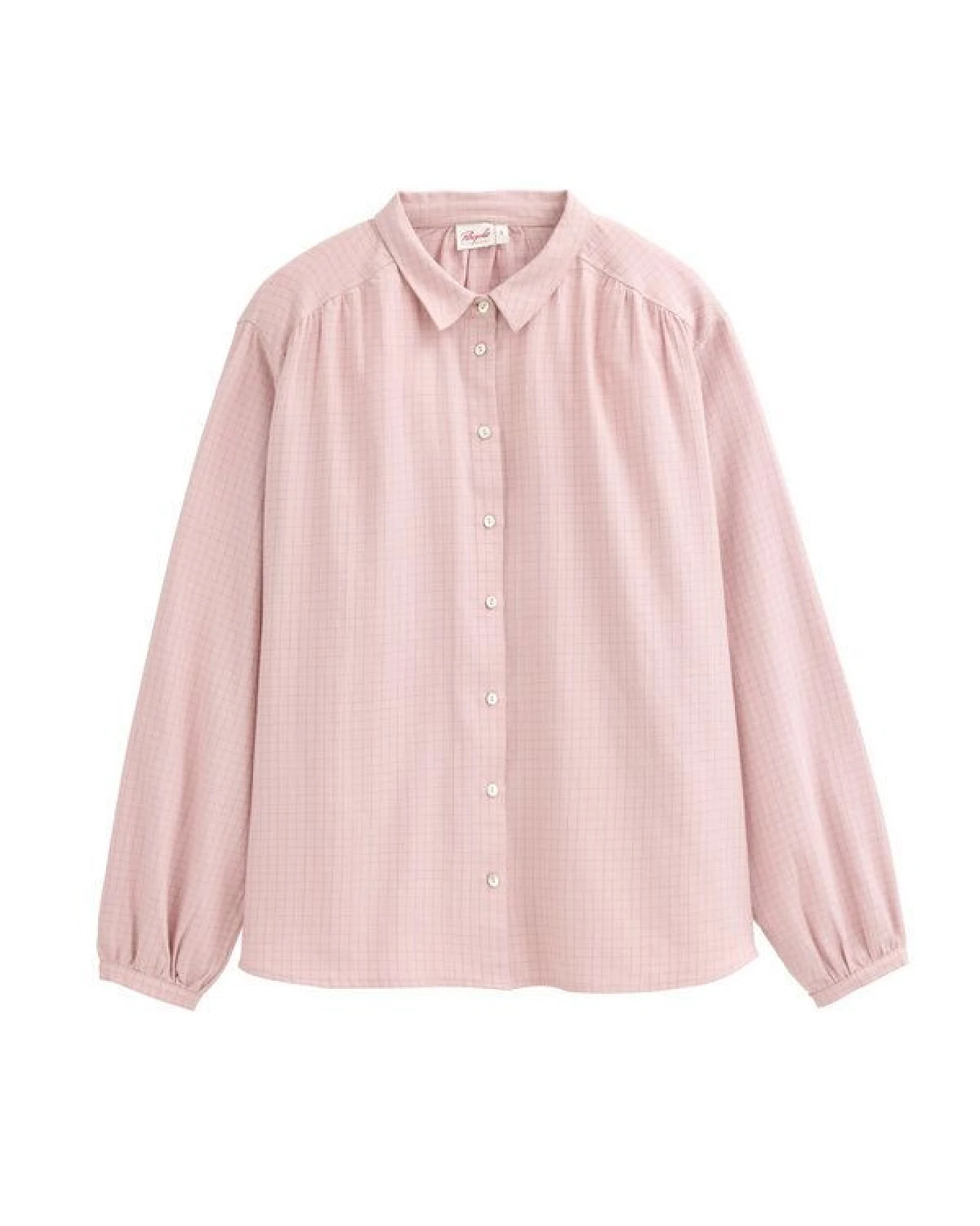 People Wear Organic Flanell Langarm Bluse, rosa kariert – Ansicht 3