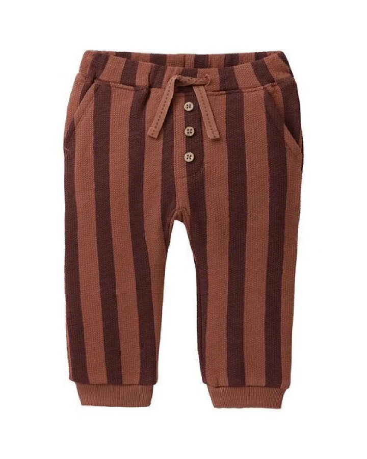 People Wear Organic Sweat Hose, braun gestreift