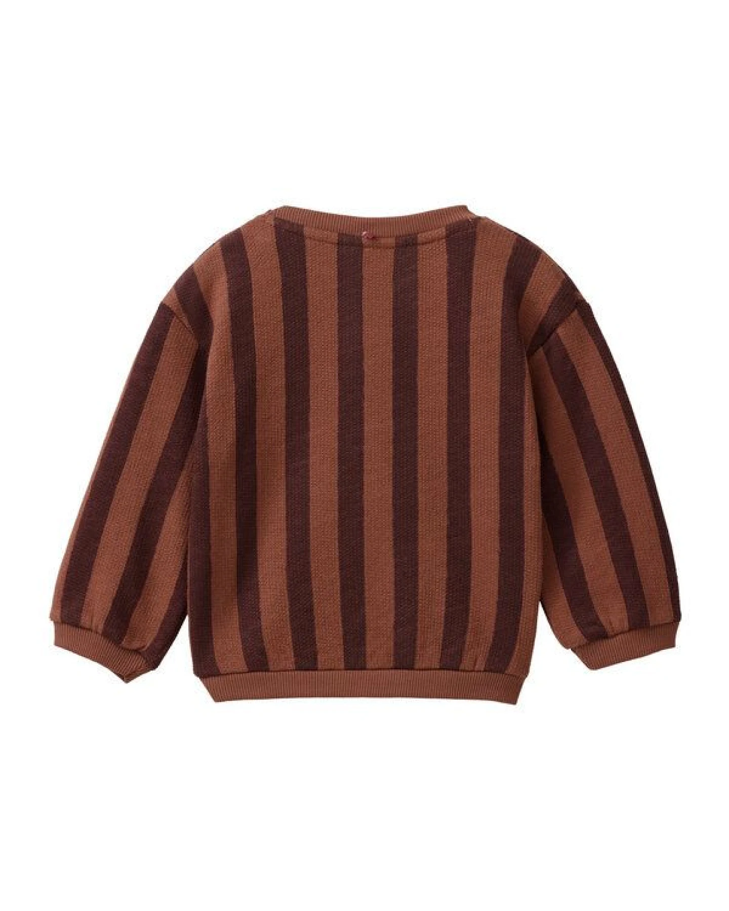 People Wear Organic Sweat Pullover, braun gestreift, "Bär" – Ansicht 2