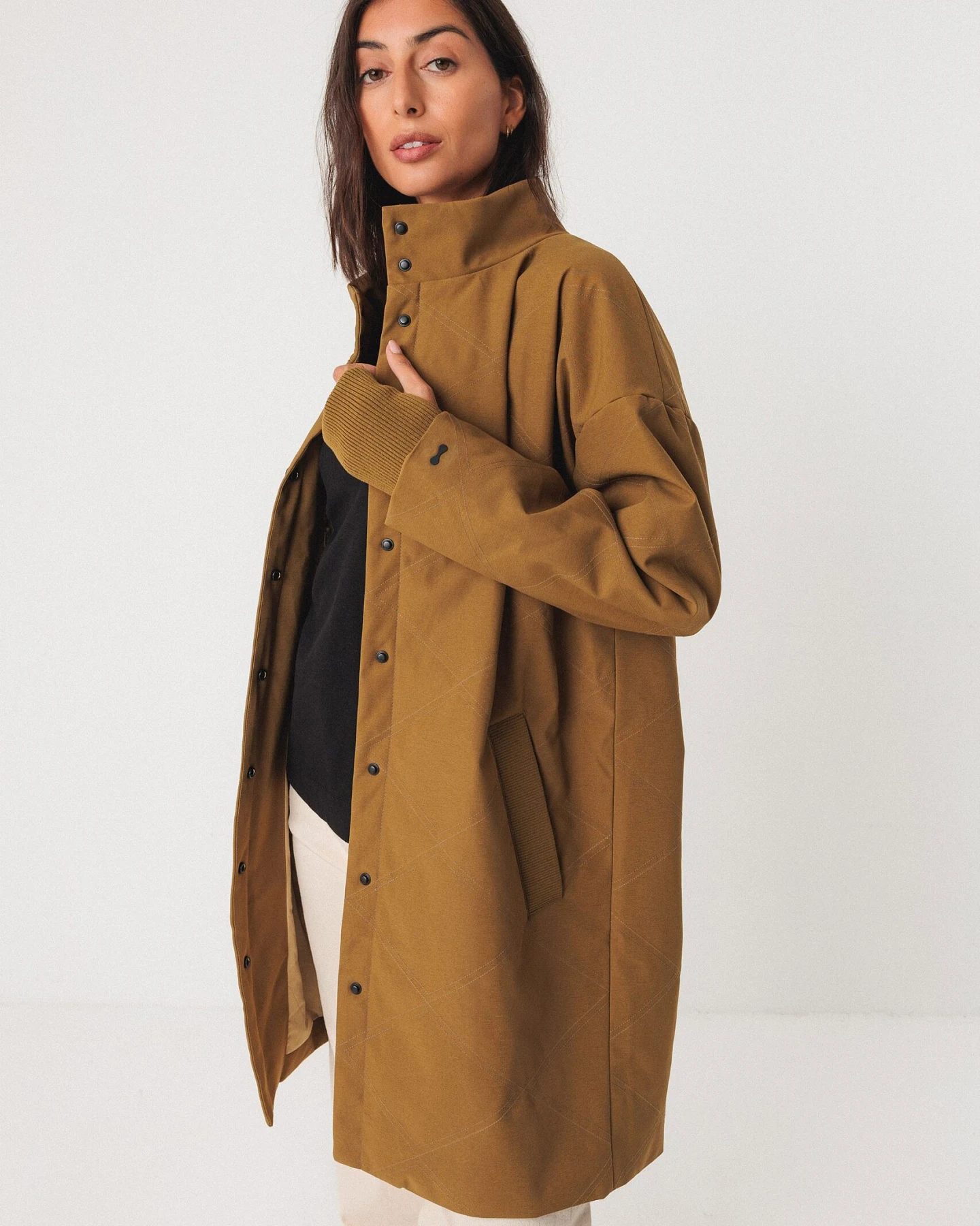 SKFK Damen vegan Mantel Brigita Braun – Ansicht 2