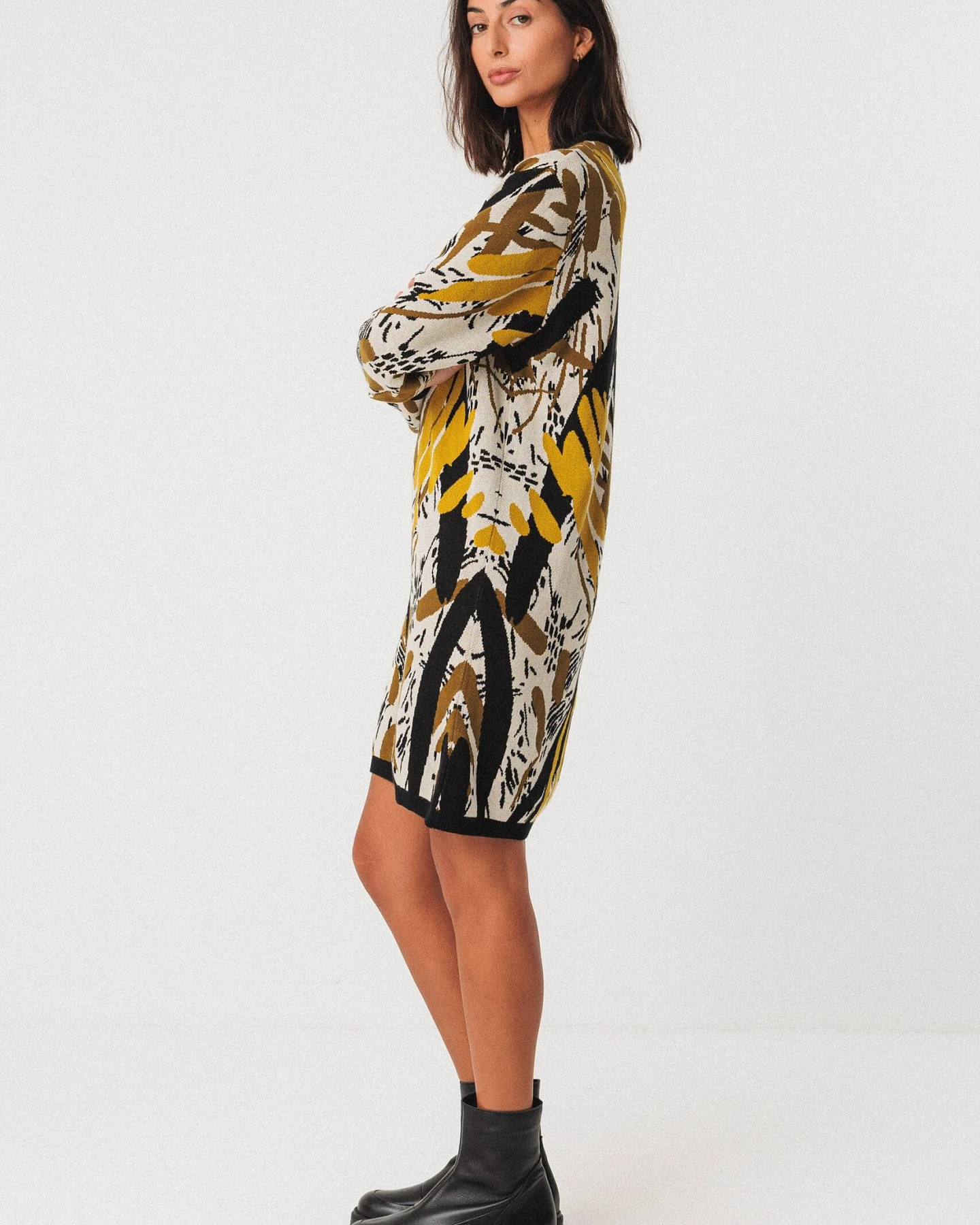SKFK Damen vegan Strickkleid Aiza Mehrfarbig – Ansicht 2