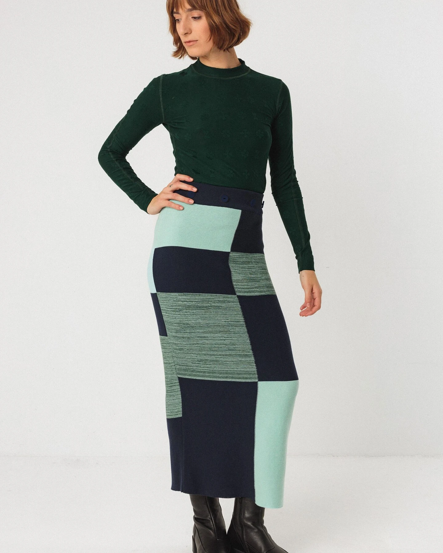 SKFK Damen vegan Rock Two Piece Ibana Blau – Ansicht 2