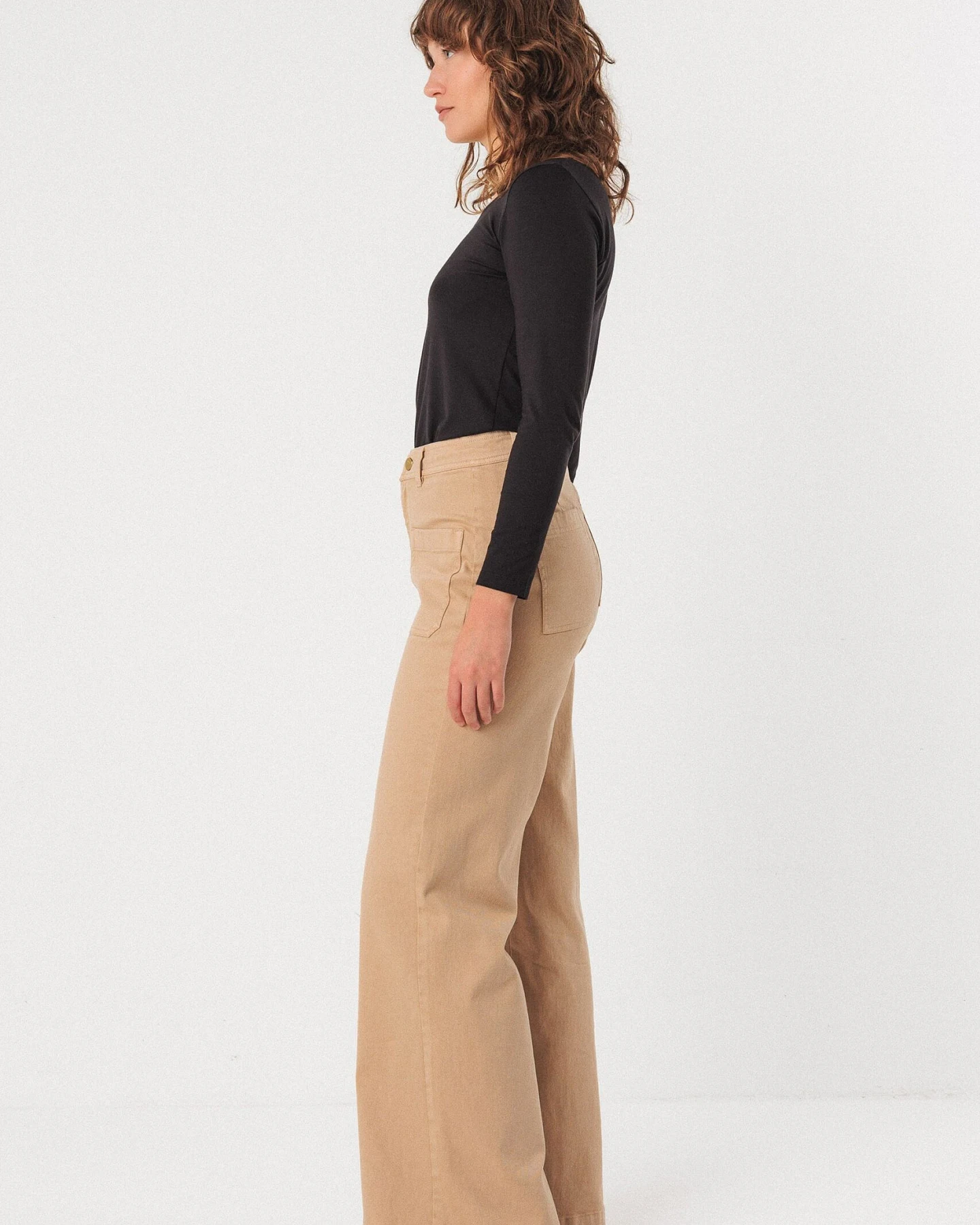 SKFK Damen vegan Hose Lakha Beige – Ansicht 2
