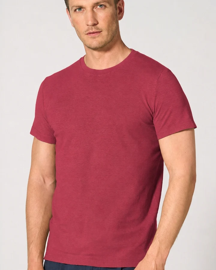 Hempage Herren vegan T-Shirt Barolo Slim Fit Rosa
