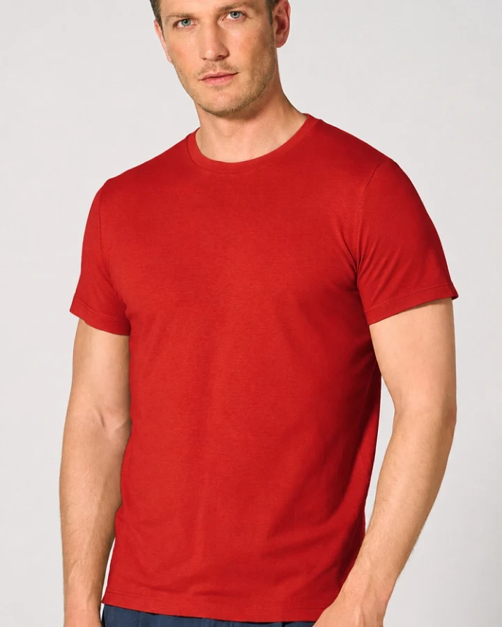 Hempage Herren vegan T-Shirt Slim Fit Hagebuttenrot