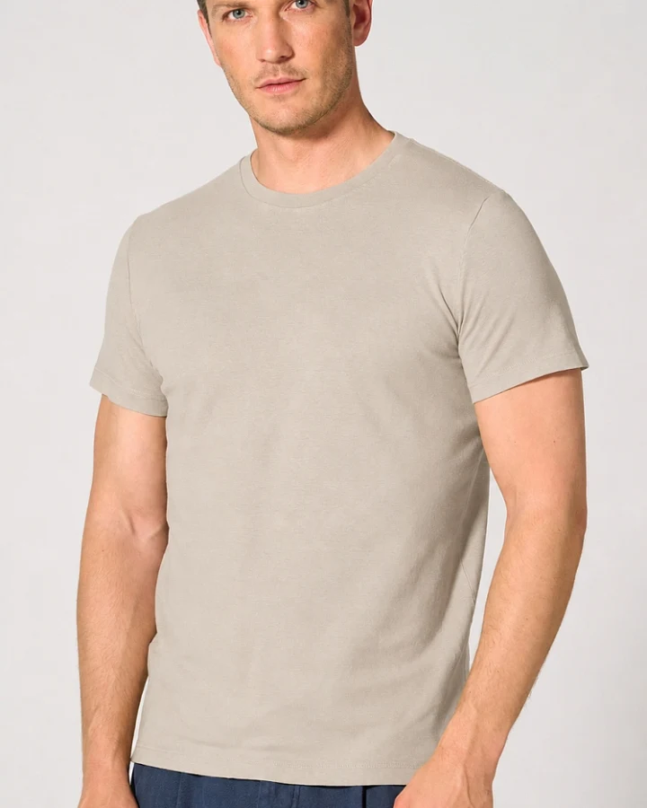 Hempage Herren vegan T-Shirt Slim Fit Thistle Beige